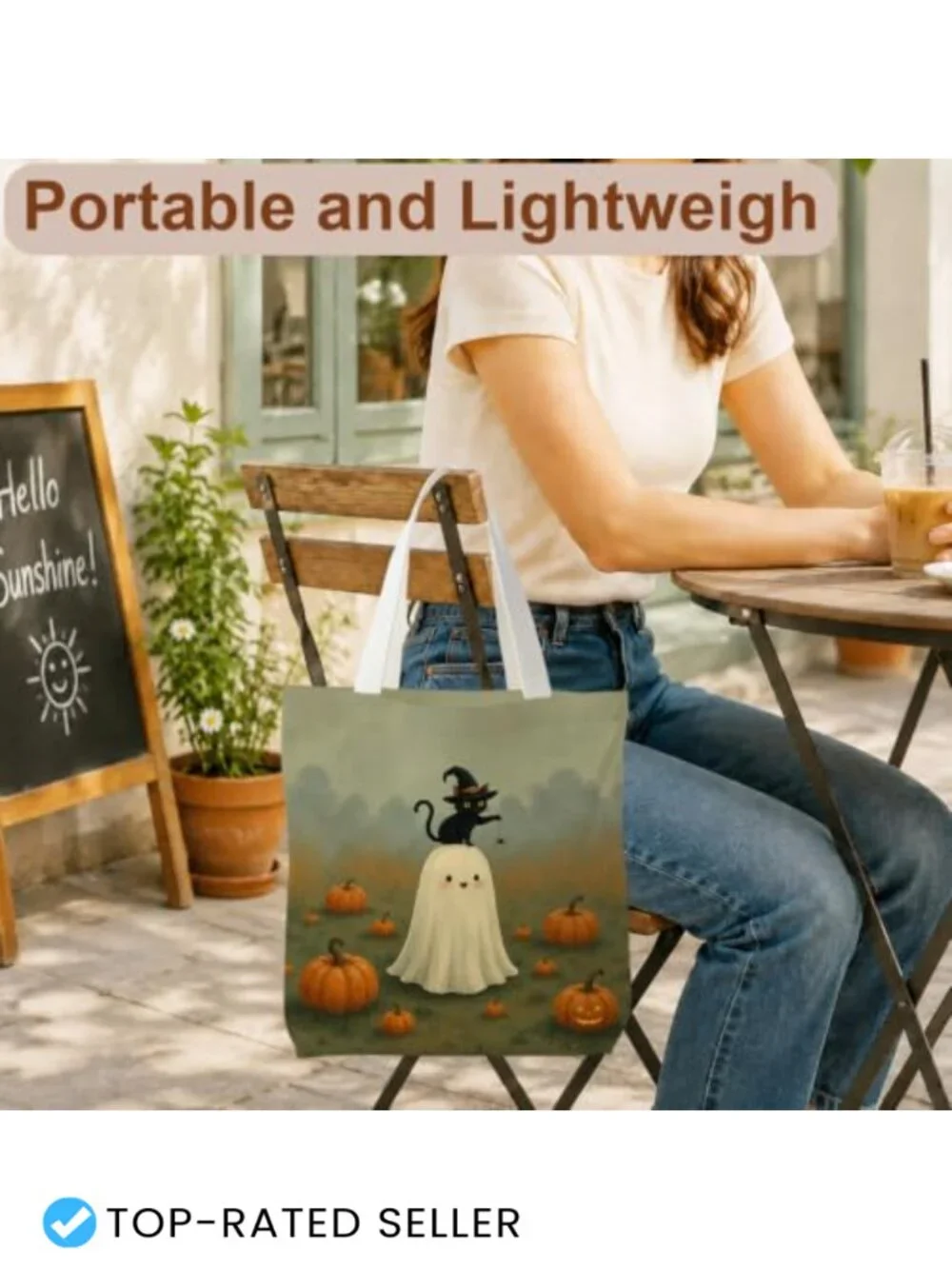 Aesthetic Canvas Tote Bag Reusable Polyester Fiber Ladies Shopping Tote